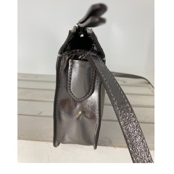 KATE SPADE NWT, PEWTER METALIC LEATHER WOMENS CROSSBODY BAG - Picture 5 of 12